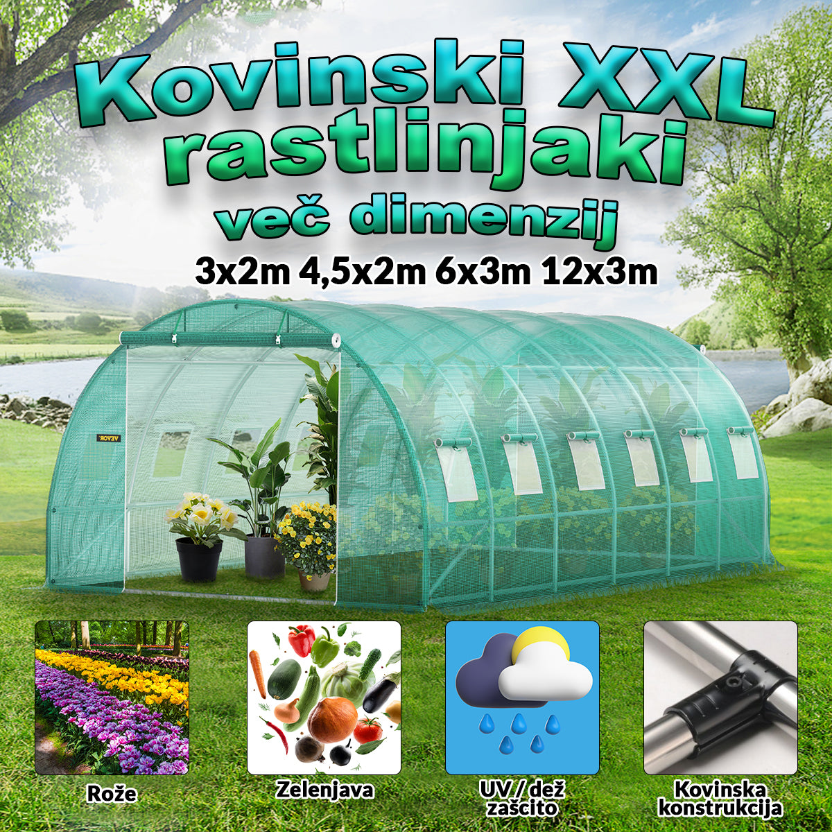 Kovinski XXL rastlinjaki