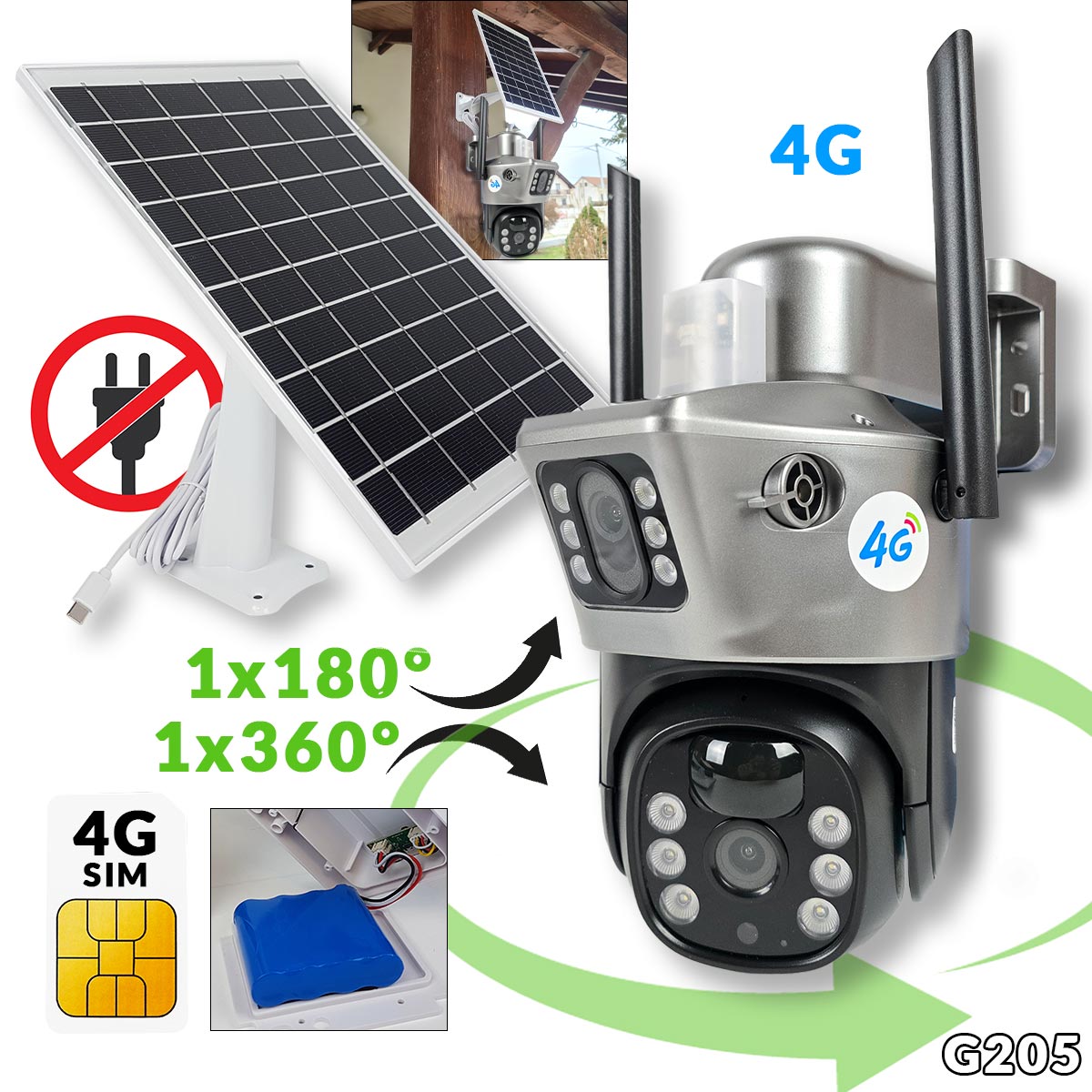 4G solarna dvostruka kamera G205