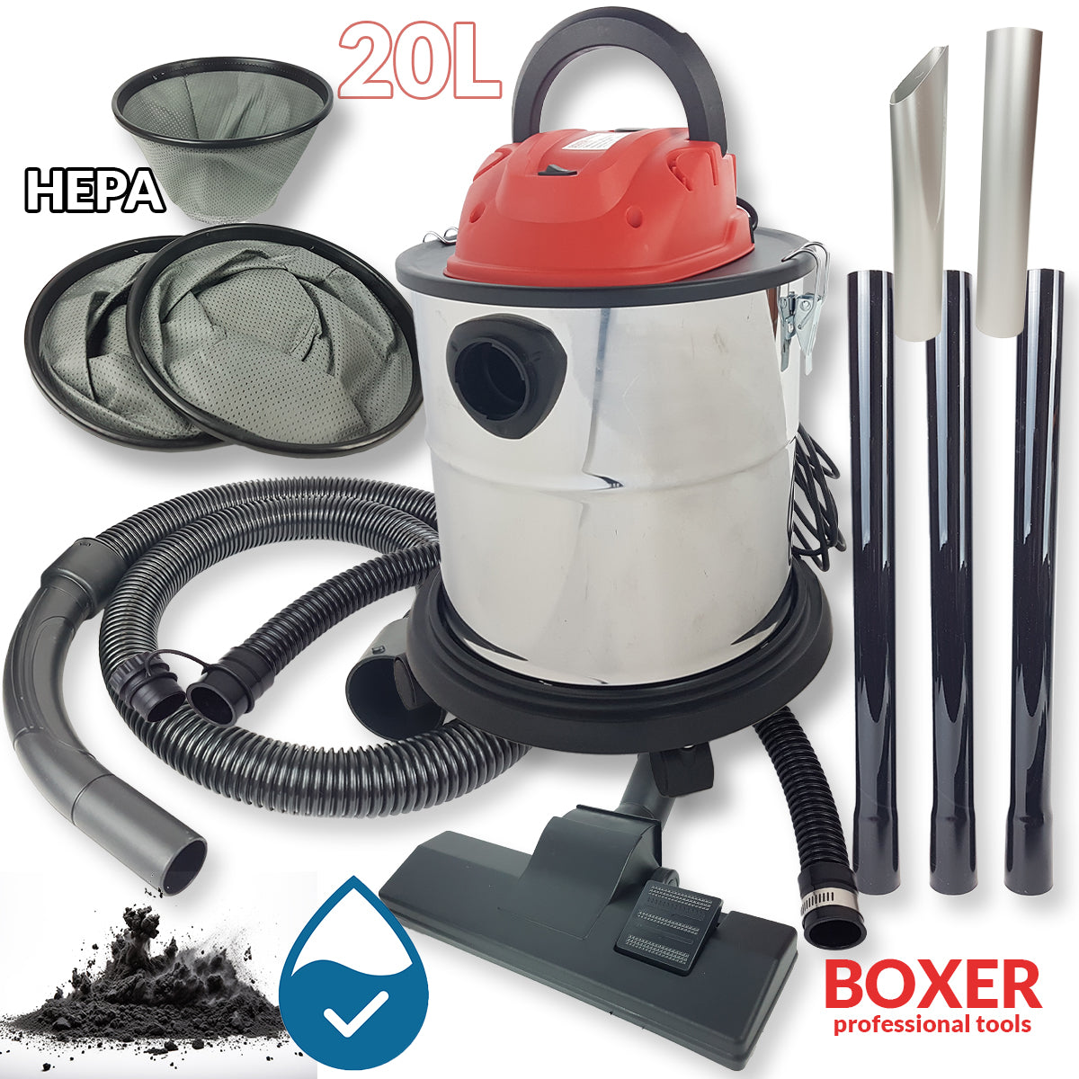 Boxer mokro-suhi sesalnik z nastavkom za pepel BX112