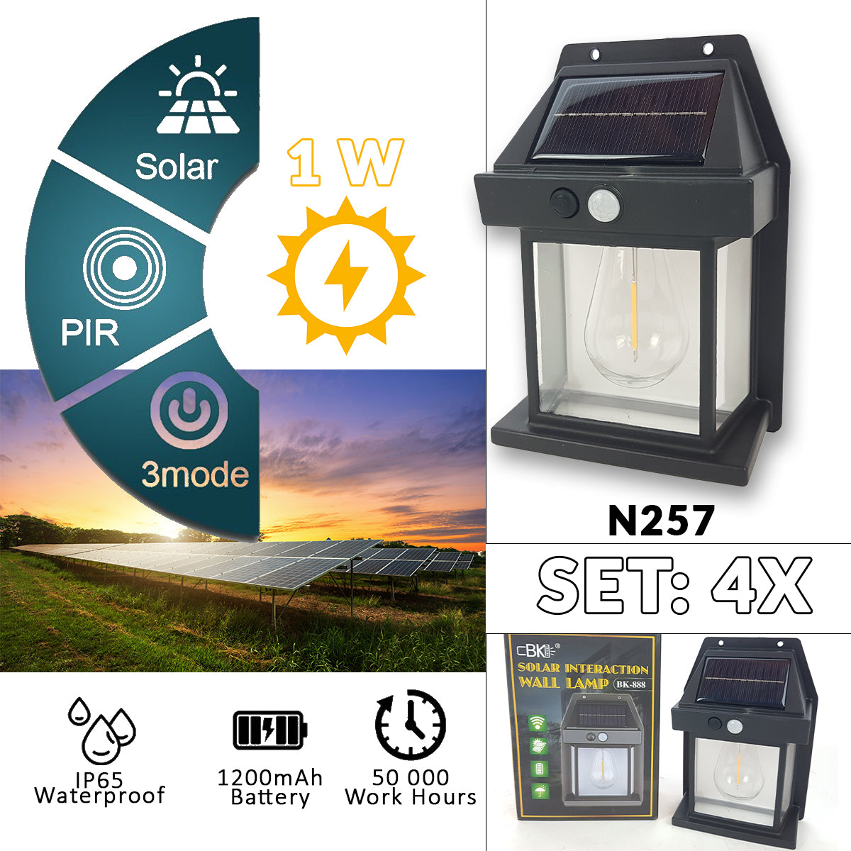 LED solarne vrtne svetilke 4 kosi N257