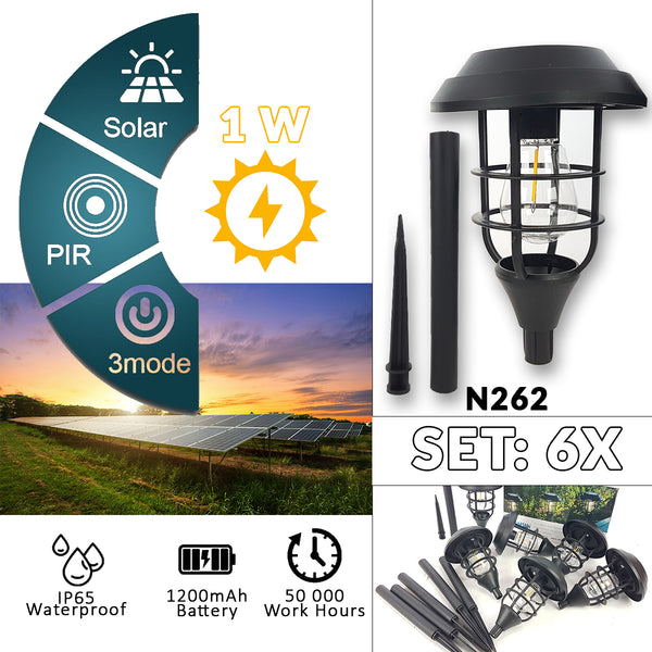 LED solarne vrtne svetilke 6 kosov N262