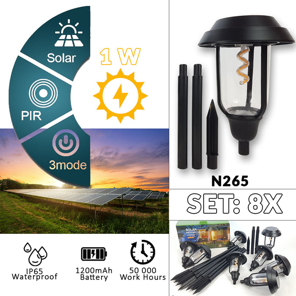 LED solarne vrtne svetilke 8 kosov N265