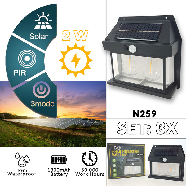 LED solarne vrtne svetilke 3 kosi N259