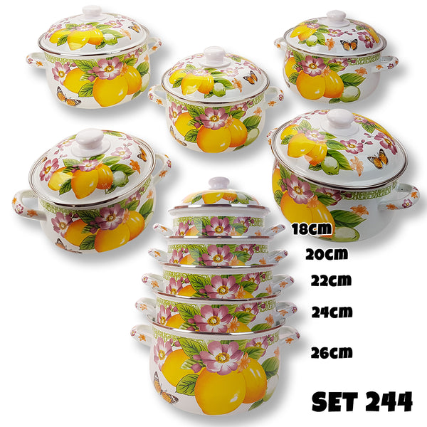 Set emajlirane posode - 10 kosov Lemon 244